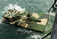 Amphibious armored vehicle unit conducts open sea drill