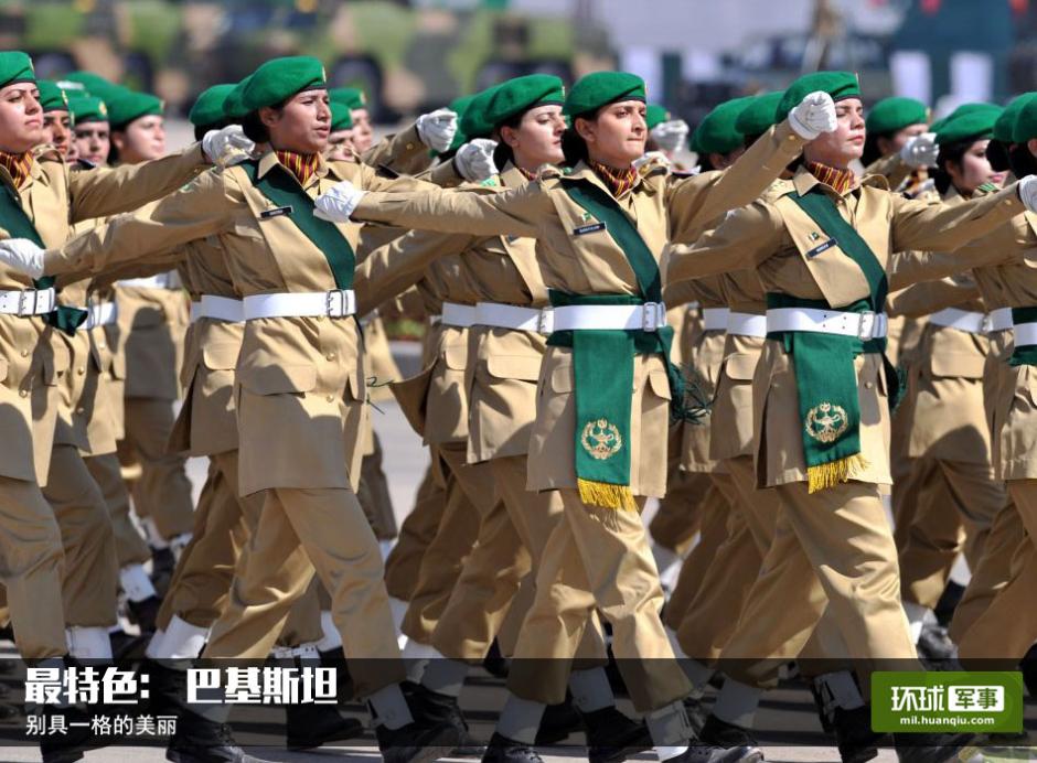 Foreign female soldiers in military parades 