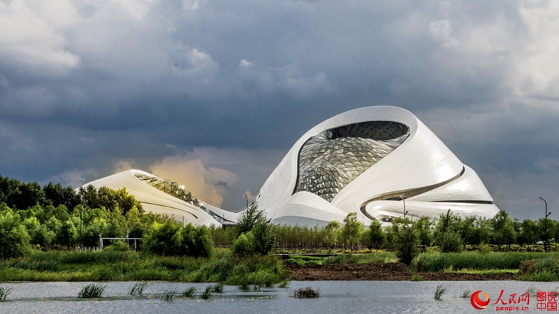 Harbin Grand Theater blends into landscape