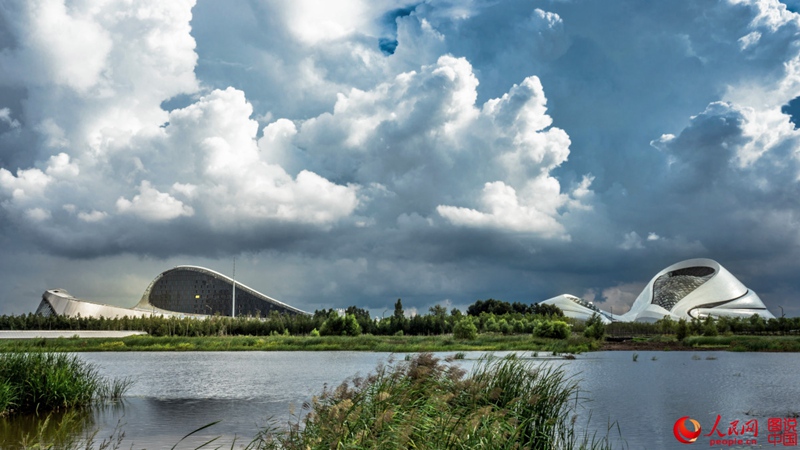 Harbin Grand Theater blends into landscape