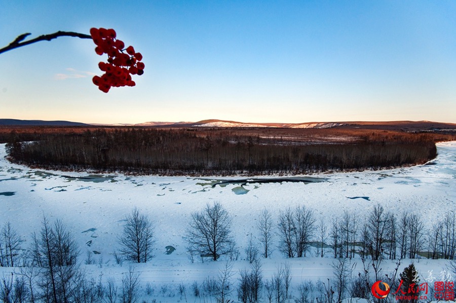 Tranquil winter scenery of the Greater Khingan Mountains