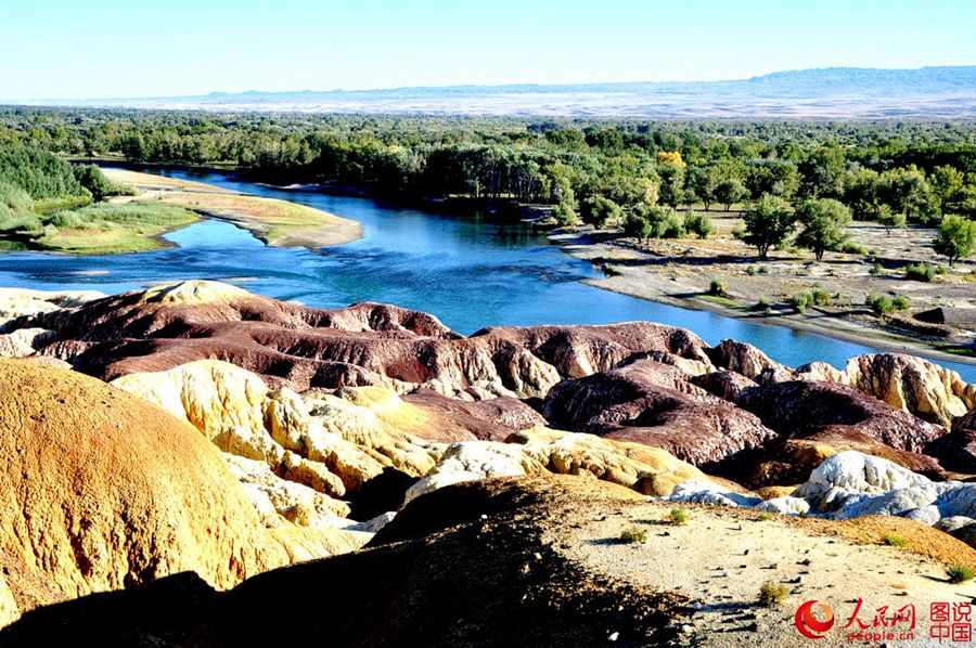 Amazing scenery of Rainbow Beach in Xinjiang