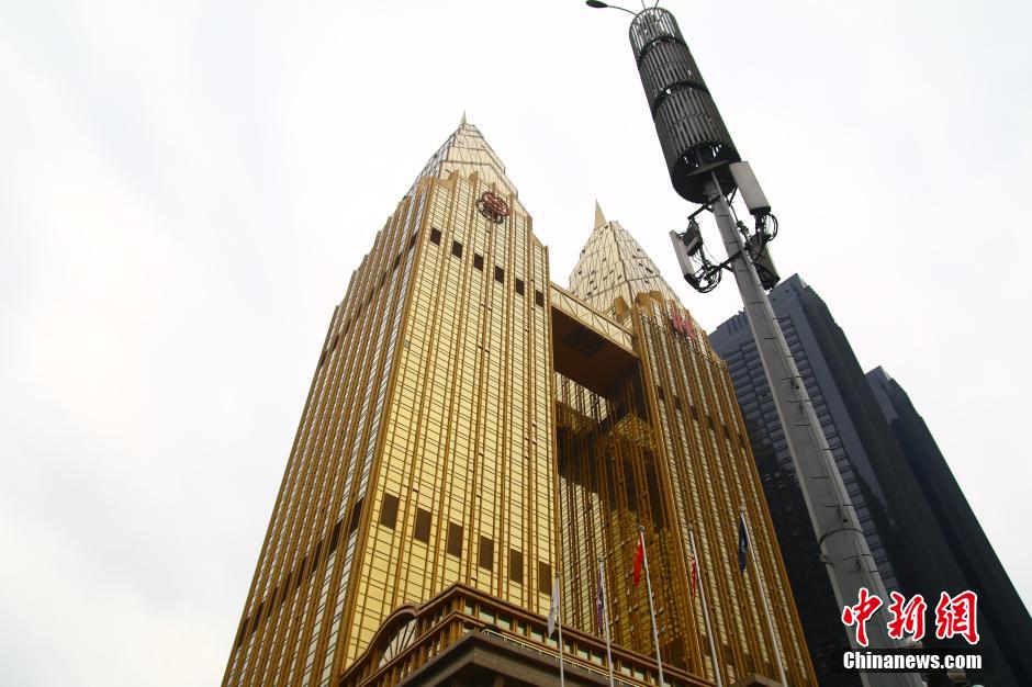 Shining golden twin towers in SW China