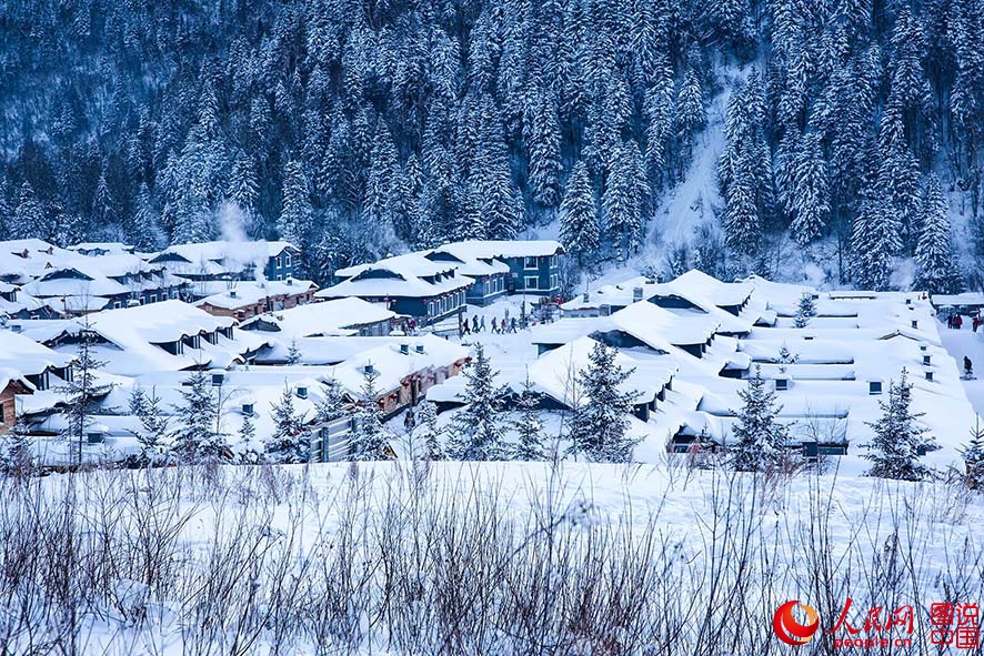 The most beautiful town of snow in China