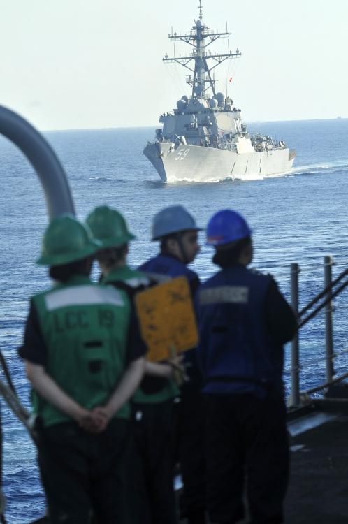 US warships still sailing in the South China Sea