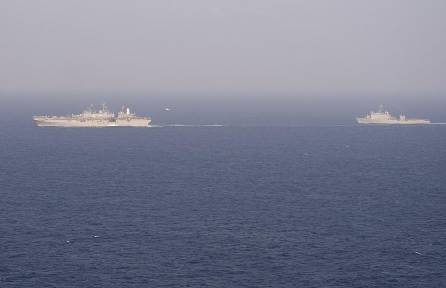 Amphibious assault ship USS Boxer patrols in South China Sea