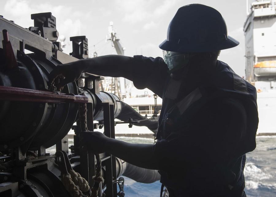 Amphibious assault ship USS Boxer patrols in South China Sea