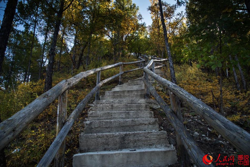 Magnificent autumn scenery of Huma River in northeast China