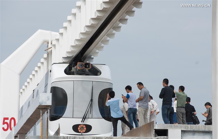 China's first suspension railway completes test run