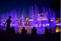 Night view along Fengyu bridge in China's Hubei