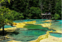 Multi-colored ponds in Sichuan