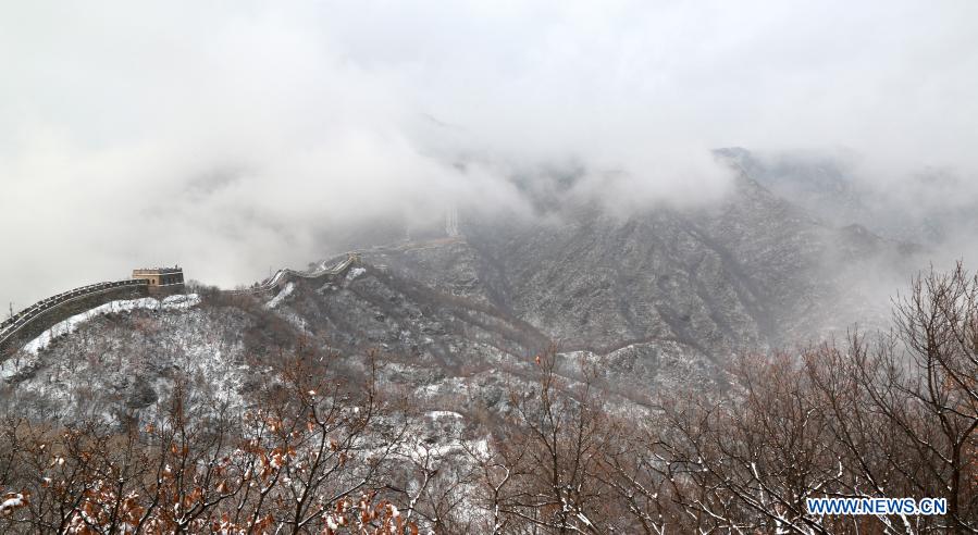 Snowscape of Mutianyu section of Great Wall in Beijing