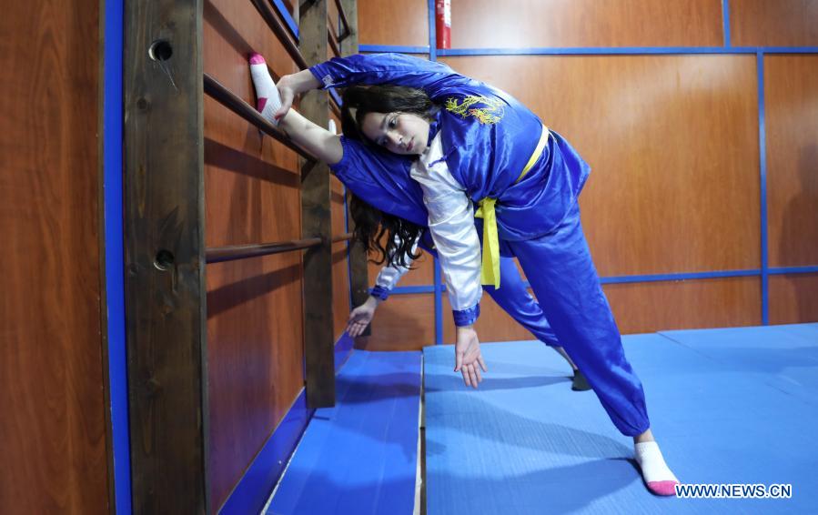 Palestinian girls practice Chinese martial arts in West Bank