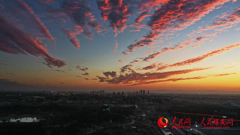 Enchanting view of Xiong'an New Area at dusk