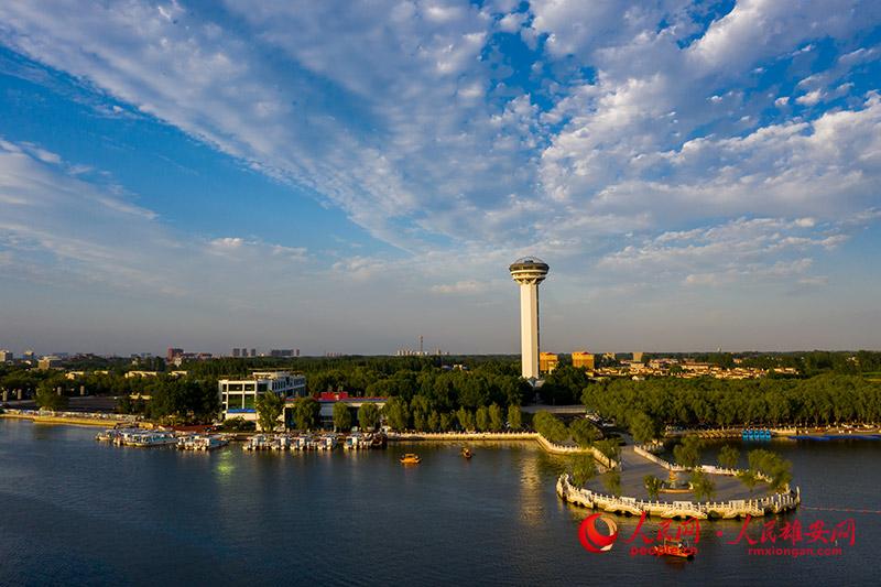 Enchanting view of Xiong'an New Area at dusk