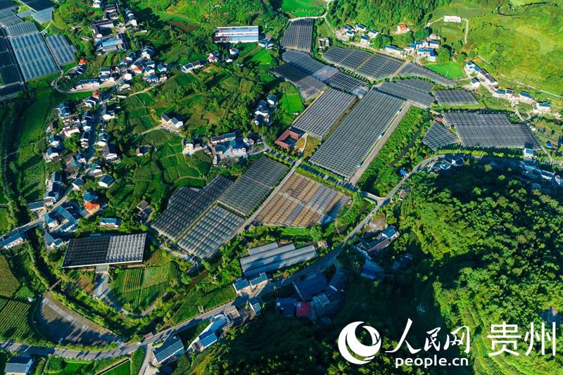 Aerial view of beautiful village in SW China’s Guizhou