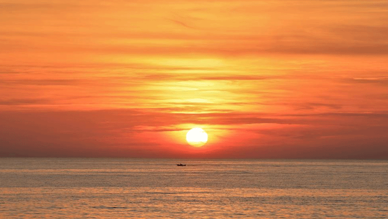 Sunset view of Mediterranean Sea in Lebanon