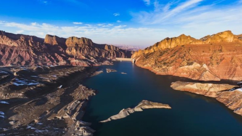 Danxia landform after snow in Xinjiang