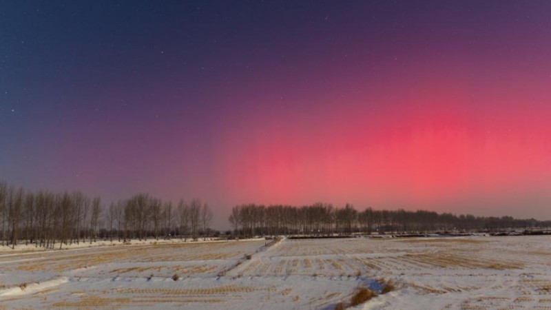 Northern Lights illuminate sky in Jiamusi, China's Heilongjiang