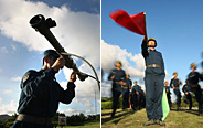 Anti-aircraft artillery regiment in training 