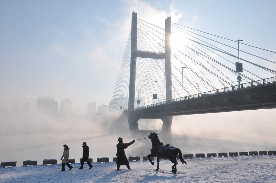 The Photo taken on Dec. 12, 2012 shows the scenery of rime in Jilin City, northeast China's Jilin Province. (Photo/Xinhua) 