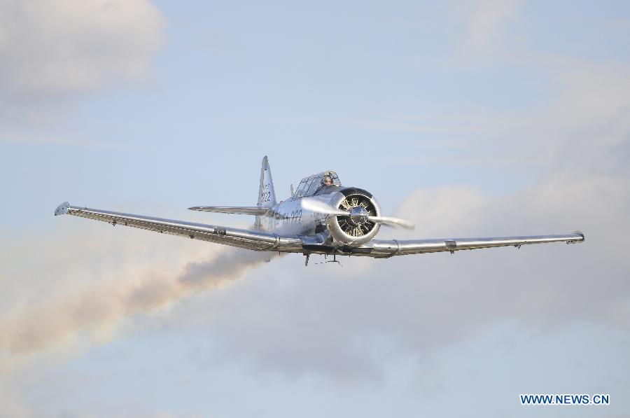 U.S. pilot Bill Leaf performs during the "2013 Ilopango Air Show", at the Ilopango air base in the city of San Salvador, capital of El Salvador, on Jan. 26, 2013. The show was held to raise funds for the National Children's Hospital Benjamin Bloom. (Xinhua/Oscar Rivera) 