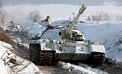 Armored brigade in snowfield training