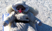 Children enjoy winter sports in Helsinki