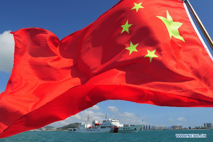 Marine patrol ship "Haixun 31" sails out of the port of Sanya, south China's Hainan Province, Feb. 28, 2013. A formation of three marine patrol ships "Haixun 21", "Haixun 31" and "Haixun 166" started their coast guard mission in South China Sea on Thursday, a second one by the national Maritime Safety Administration at this water area in 2013. The first mission was conducted from Jan. 15, 2013 to Jan. 17, 2013. (Xinhua/Hou Jiansen)