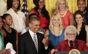 Obama attends welcome ceremony of  Indiana Fever