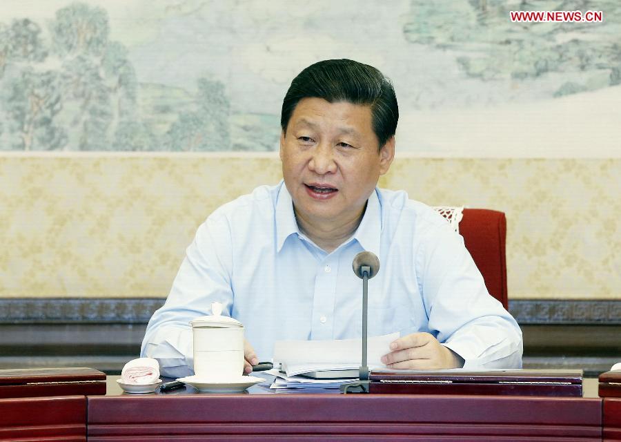 Xi Jinping, general secretary of the Communist Party of China (CPC) Central Committee, presides over a meeting of the Political Bureau of the CPC Central Committee from June 22 to 25, 2013 in Beijing, capital of China. (Xinhua/Ju Peng) 