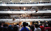 'Wheel of death' acrobatic show stage in Indonesia