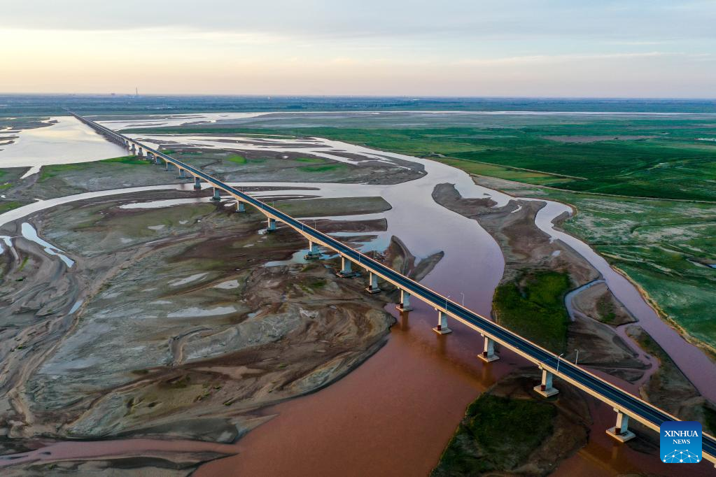 Sunset view of Yellow River in China’s Inner Mongolia